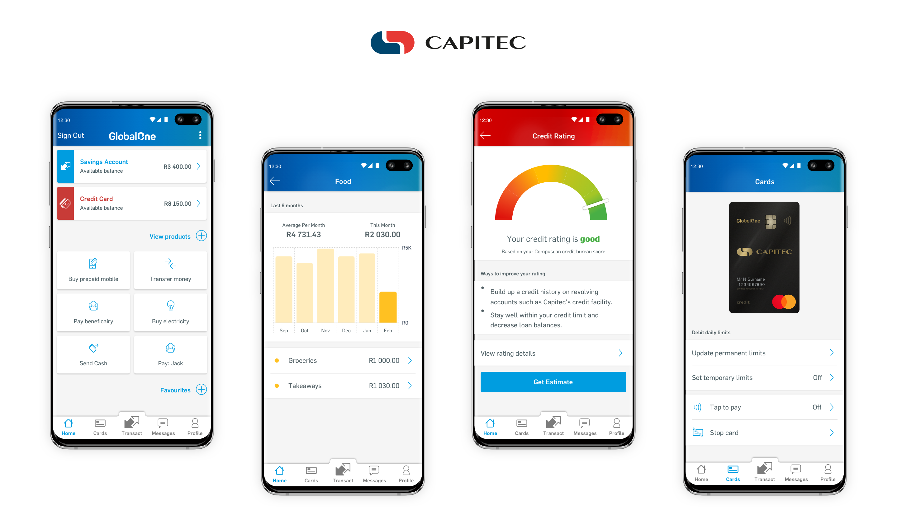 Capitec App Screens