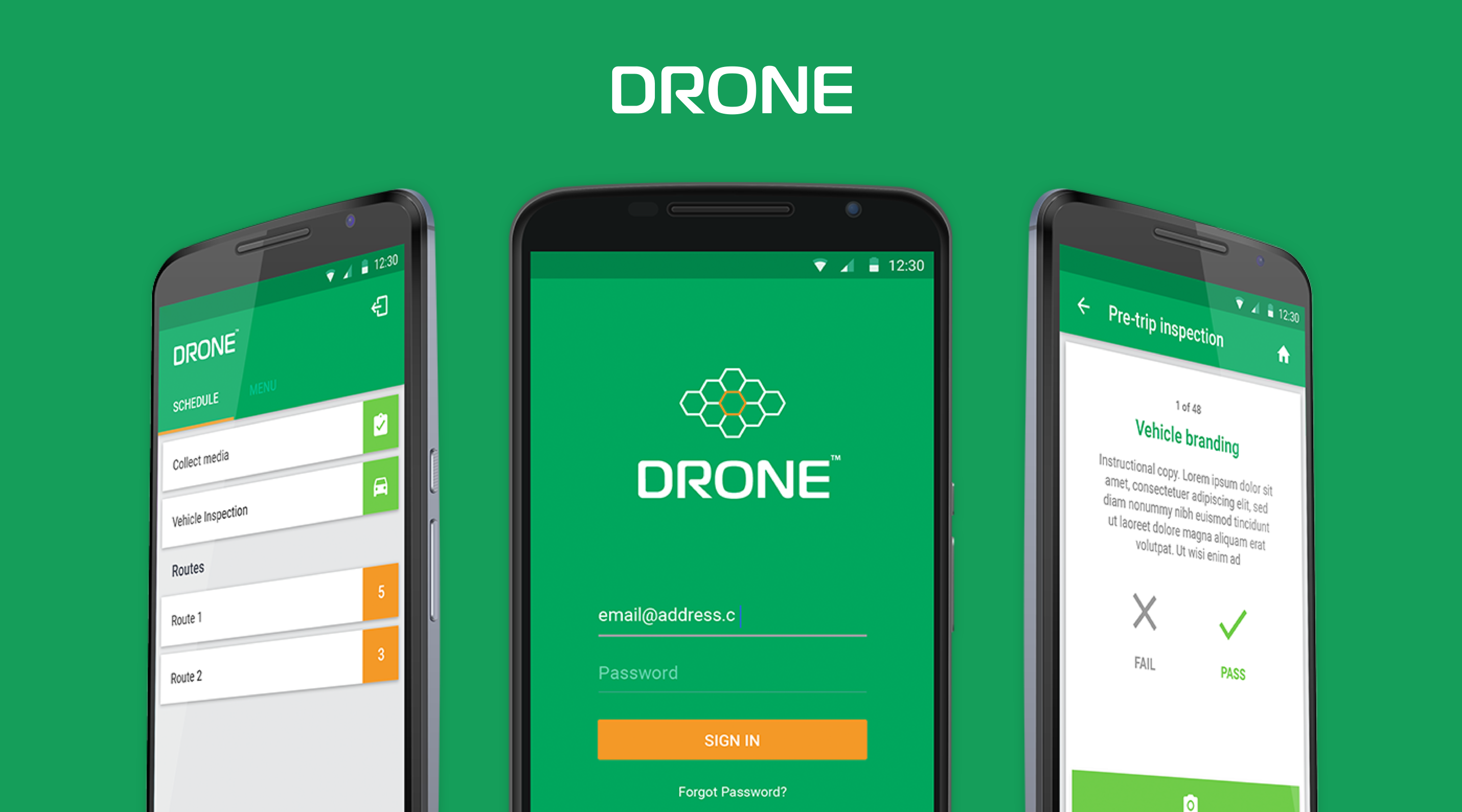 Mobile Interface - 3 Secreens - Control App