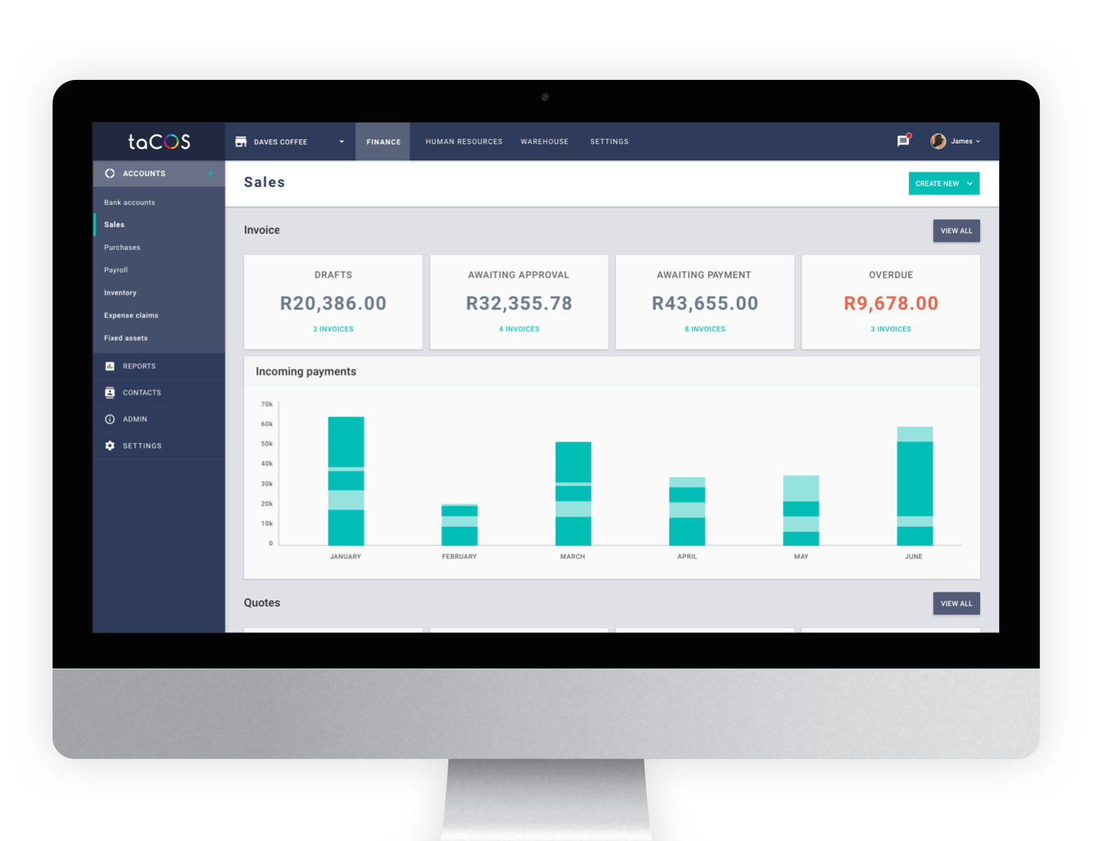 Computer with TaCOS web application